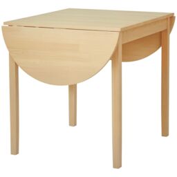 HOMCOM Foldable Dining Table, Solid Wood Drop Leaf Table, Natural - thumbnail 2