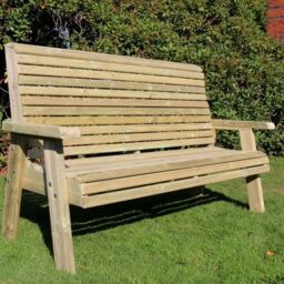 Churnet Valley Garden Furniture Ltd Ergonomic 3 Seat Bench, Wooden Garden Furniture - Fully Assembled in Brown - thumbnail 4