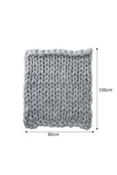 Living and Home 80x100cm Chunky Cable Knit Blanket Thick Yarn Stretch Throw for Sofa, Bed & Chair in Grey - Size: 80 cm x 100 cm - thumbnail 2