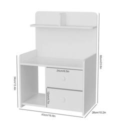FLAVORA Modern Bedside Table Drawers Cabinet Bedroom in White - Size: 0.6m2 - thumbnail 2