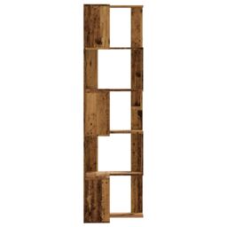 Berkfield Home Corner Bookcase 5-Tier Old Wood 50x50x179 cm Engineered Wood in Brown - Size: 50 x 50 x 179 cm - thumbnail 5