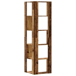 Berkfield Home Corner Bookcase 5-Tier Old Wood 50x50x179 cm Engineered Wood in Brown - Size: 50 x 50 x 179 cm - thumbnail 6