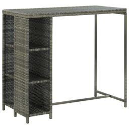 Berkfield Home 5 Piece Garden Bar Set with Cushions Poly Rattan Grey - thumbnail 2