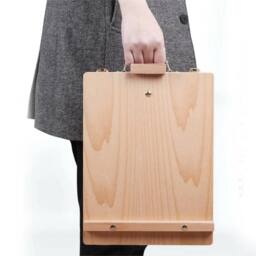 Nordara Portable Wooden Artist Easel Sketch Box Table Desk Drawer in Natural - thumbnail 5
