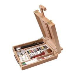 Nordara Portable Wooden Artist Easel Sketch Box Table Desk Drawer in Natural - thumbnail 1