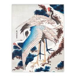 Artery8 Katsushika Hokusai Framed Wall Art Print Cranes On A Snowy Tree in Blue - Size: A4 - thumbnail 3