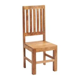 Indian Hub Toko Light Mango Slat Back Chair (Set of 2) - L46 x W45 x H109 cm in Brown - thumbnail 1