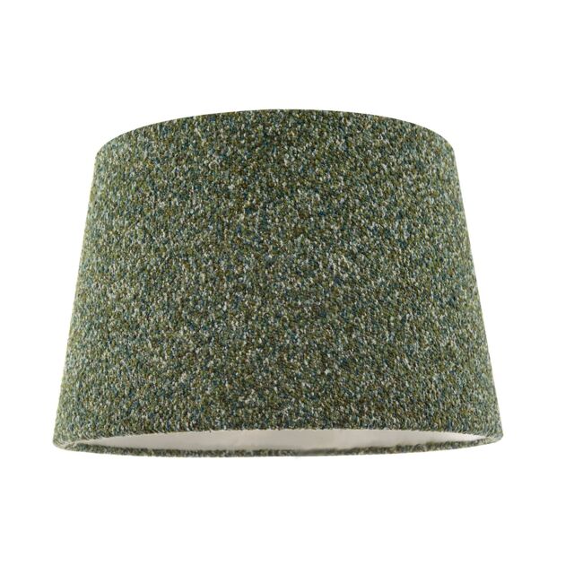 Happy Homewares Forest & Sage Green Textured Wool Fabric Lamp Shade with Cream Inner in Dark Green - Size: 12 inches - image 1