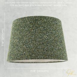 Happy Homewares Forest & Sage Green Textured Wool Fabric Lamp Shade with Cream Inner in Dark Green - Size: 12 inches - thumbnail 6