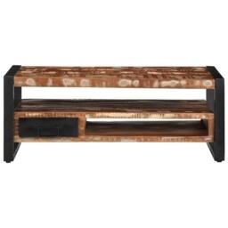 Berkfield Home Coffee Table Multicolour 90x50x36 cm Solid Wood Reclaimed - Size: 90 x 50 x 36 cm - thumbnail 5