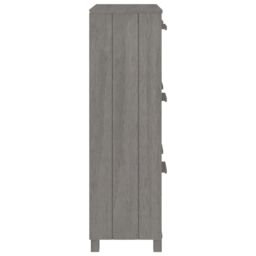 Berkfield Home Shoe Cabinet HAMAR Light Grey 59.5x35x117 cm Solid Wood Pine - thumbnail 5