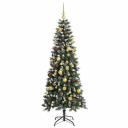 Berkfield Home Artificial Christmas Tree with 300 LEDs Green 76 x 76 x 180 cm - thumbnail 4