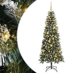 Berkfield Home Artificial Christmas Tree with 300 LEDs Green 76 x 76 x 180 cm - thumbnail 2