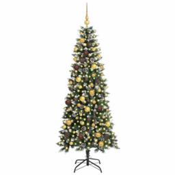Berkfield Home Artificial Christmas Tree with 300 LEDs Green 76 x 76 x 180 cm - thumbnail 3