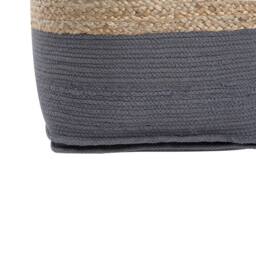 Wyld and Coco Coastline Home Grey Jute and Cotton Knit Pouf Ottoman 44 x 44 cm - thumbnail 5