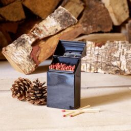 Valiant Ash Carrier Box, Firelighter Storage & Match Holder - Gloss Lacquer Finish in Black - thumbnail 4