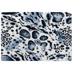 Benjamin Tate Design Blue Leopard Print Designer Rug in Natural - Size: Large - thumbnail 1
