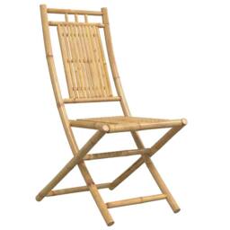 Berkfield Home Beautiful Folding Garden Chairs 8 pcs 46x66x99 cm Bamboo in Brown - Size: 46 x 66 x 99 cm