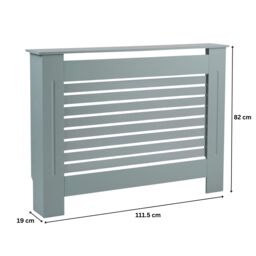 Home Source Radiator Cover Wooden MDF Grill Cabinet Entryway Hallway Shelf in Grey - thumbnail 7