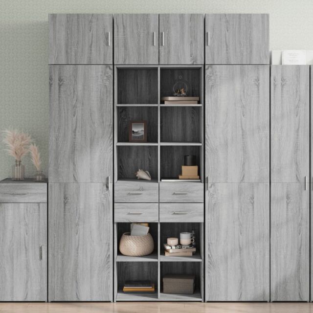 Berkfield Home Highboard Grey Sonoma 70x42.5x185 cm Engineered Wood - image 1