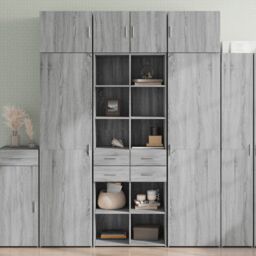 Berkfield Home Highboard Grey Sonoma 70x42.5x185 cm Engineered Wood - thumbnail 1