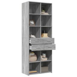 Berkfield Home Highboard Grey Sonoma 70x42.5x185 cm Engineered Wood - thumbnail 3