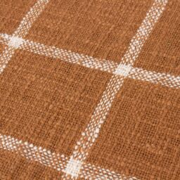 Yard Beni Slub Cotton Check Throw in Burnt Orange - Size: 130 cm x 180 cm - thumbnail 2