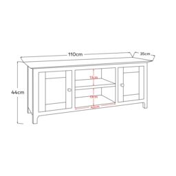 FWStyle Large 2 Door TV Unit Assembled Sage Green Oak Living Room - thumbnail 6