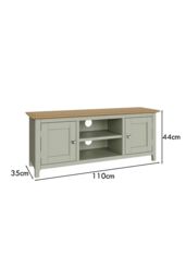 FWStyle Large 2 Door TV Unit Assembled Sage Green Oak Living Room - thumbnail 5