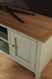 FWStyle Large 2 Door TV Unit Assembled Sage Green Oak Living Room - thumbnail 2