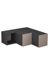 FWStyle 2 Drawer Corner TV Unit Modern Design Mocha Grey Scratch Resistant - thumbnail 2