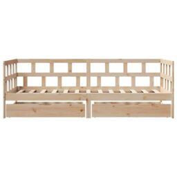 Berkfield Home Daybed with Drawers without Mattress 90x190 cm Single Solid Wood in Brown - thumbnail 4