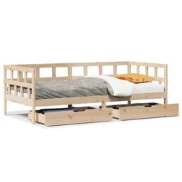 Berkfield Home Daybed with Drawers without Mattress 90x190 cm Single Solid Wood in Brown - thumbnail 2