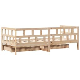 Berkfield Home Daybed with Drawers without Mattress 90x190 cm Single Solid Wood in Brown - thumbnail 8
