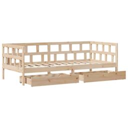 Berkfield Home Daybed with Drawers without Mattress 90x190 cm Single Solid Wood in Brown - thumbnail 9