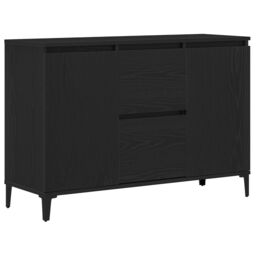 Berkfield Home Black Oak Sideboard - 104x35x70 cm, Made from Engineered Wood - Size: 104 x 35 x 70 cm - thumbnail 2