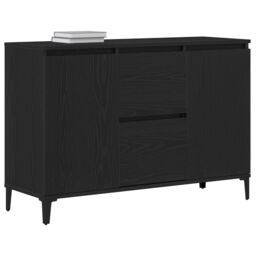 Berkfield Home Black Oak Sideboard - 104x35x70 cm, Made from Engineered Wood - Size: 104 x 35 x 70 cm - thumbnail 3