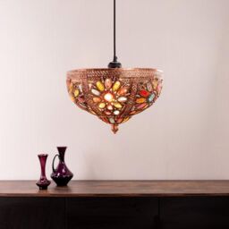 ValueLights Samia Bronze Moroccan Style Easy Fit Uplighter with 10W LED Warm White Bulb - Size: 13 inches