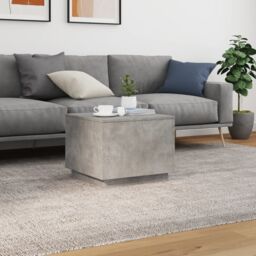 Berkfield Home Coffee Table with LED Lights Concrete Grey 50x50x40 cm - Size: 50 x 50 x 40 cm - thumbnail 4