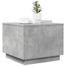 Berkfield Home Coffee Table with LED Lights Concrete Grey 50x50x40 cm - Size: 50 x 50 x 40 cm - thumbnail 6