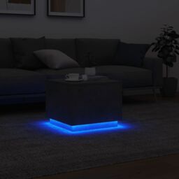 Berkfield Home Coffee Table with LED Lights Concrete Grey 50x50x40 cm - Size: 50 x 50 x 40 cm - thumbnail 5
