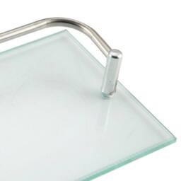 Garden Sanctuary Shelf Tempered Glass 6MM Thick Storage Organizer Wall Mounted Bathroom in Silver - thumbnail 5