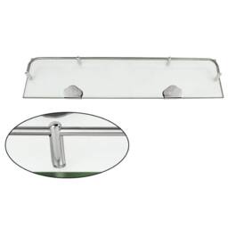Garden Sanctuary Shelf Tempered Glass 6MM Thick Storage Organizer Wall Mounted Bathroom in Silver - thumbnail 7