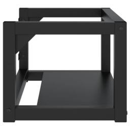 Berkfield Home Durable Wall-mounted Bathroom Washbasin Frame Black 59x38x31 cm Iron - Size: 59 x 38 x 31 cm - thumbnail 4