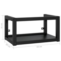 Berkfield Home Durable Wall-mounted Bathroom Washbasin Frame Black 59x38x31 cm Iron - Size: 59 x 38 x 31 cm - thumbnail 7