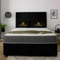 UK Bed Furniture Savannah Divan Bed with 2 Drawers Foot End & 26 Inch headboard in Black - Size: Small Double - thumbnail 2