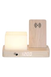 PRESENT TIME Karlsson Alarm Clock Retro W. Night LED - Light Wood Veneer in Light Oak - thumbnail 1