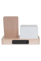 PRESENT TIME Karlsson Alarm Clock Retro W. Night LED - Light Wood Veneer in Light Oak - thumbnail 3
