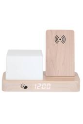 PRESENT TIME Karlsson Alarm Clock Retro W. Night LED - Light Wood Veneer in Light Oak - thumbnail 2