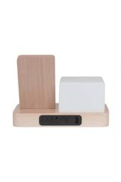 PRESENT TIME Karlsson Alarm Clock Retro W. Night LED - Light Wood Veneer in Light Oak - thumbnail 4